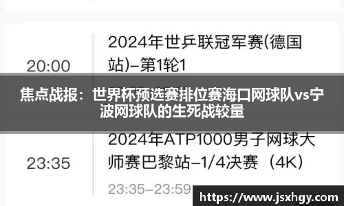 焦点战报：世界杯预选赛排位赛海口网球队vs宁波网球队的生死战较量